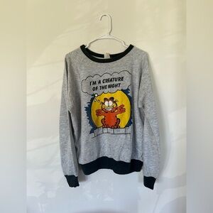 Vintage Garfield Grey Crew Neck Sweater Women’s XL